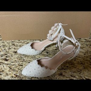 Wedding shoes - pearl and lace